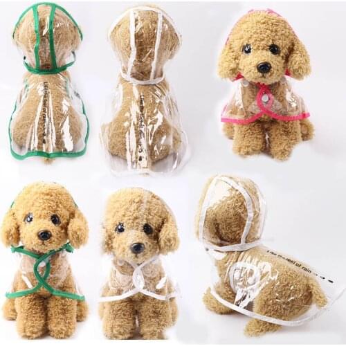 Fashion Waterproof Dog Raincoat With Hood Transparent Pet Dog Puppy Rain Coat Cloak Costumes Clothes For Dogs Pet Supplies