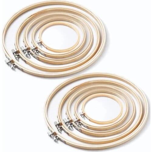 LMDZ 10Pcs Bamboo Frame Embroidery Hoop Ring DIY Cross Stitch Shed Round Loop Hand Household Sewing Needwork Tools Free Shipping