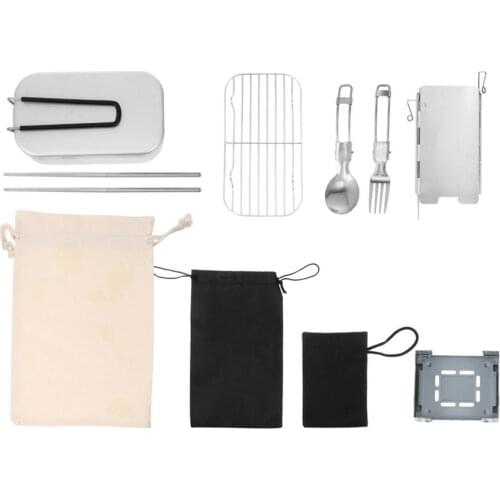 Outdoor Lunch Box Travel Camping Portable Foldable Aluminum Lunch Box Food Container With Lock Clips Leakproof Design Box