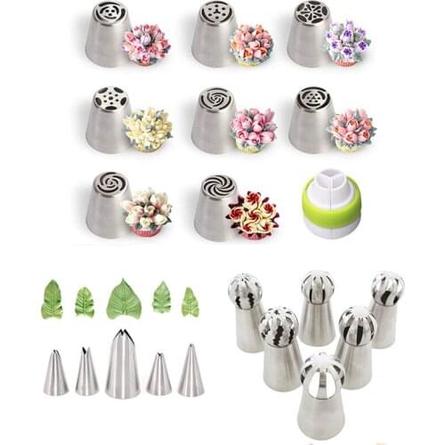 20pcs/sets Flower Icing Piping Pastry Nozzle Tips Baking Tools Cream Cake Decorating Sets Stainless Steel Nozzles Cupcake Tips