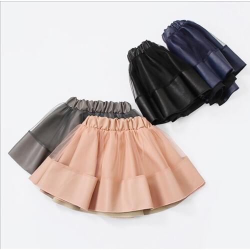 2020 new wholesale girls leather skirt autumn winter fashion girls skirt 4-9t F729