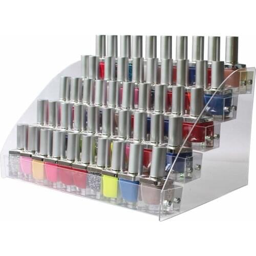 New Transparent Makeup Storage Organizer 2-3-4-5-6-7 Layers Nail Polish Rack Display Shelf Cosmetic Organizer Household Storage