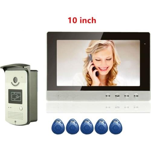 Support Access Control 10''Inch Wired Video Door Phone System Visual Video Intercom Doorbell Monitor Camera Kit