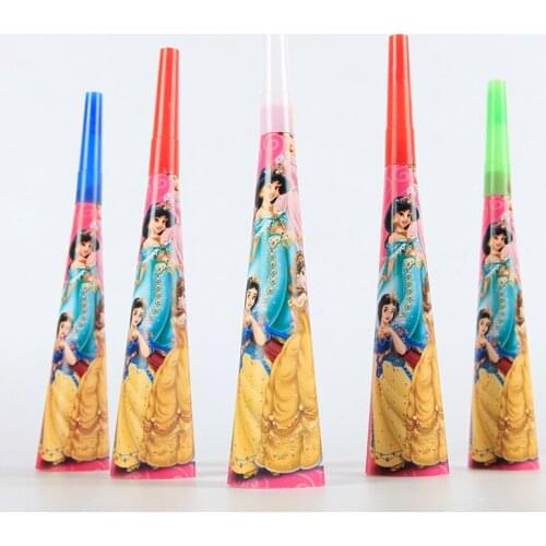 6pc/set Princess Girls Birthday Party Supplies Trumpet Horn Kids Birthday Party Favors Decoration Supplies Noise Maker