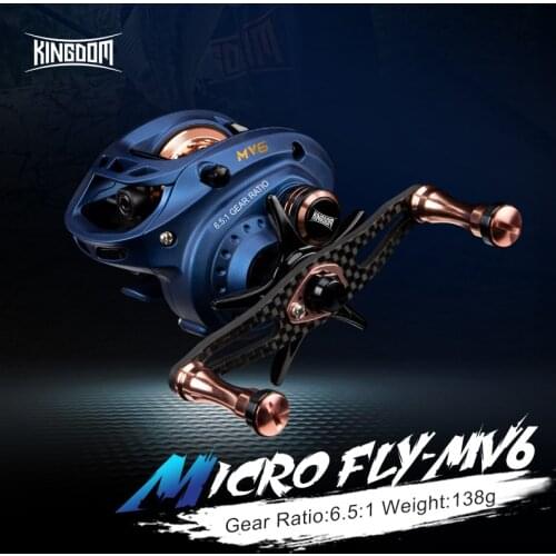 Kingdom MicroFly 138g Ultralight Baitcasting Fishing Reels 5KG Drag 6.5:1 High Speed Salt&Fresh Water Casting Reel Fishing Coil