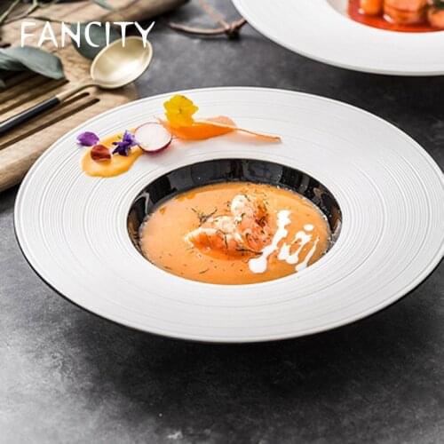 FANCITY Nordic 11.4-inch western food straw hat plate creative restaurant artistic conception dish sashimi plate simple French