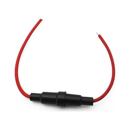 10pcs 5*20mm Glass fuse holder Screw Type 5X20mm with 22 AWG Wire Cable 250V Glass fuse tube fuse casing Resistor