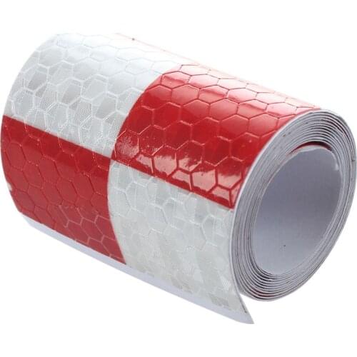 1M Reflective Safety Warning Conspicuity Tape Sticker, Red+white