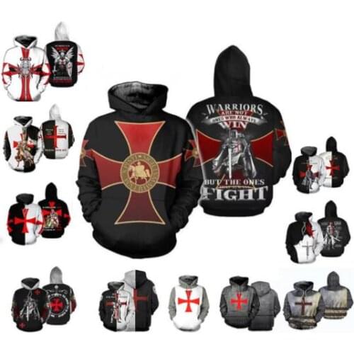 The Knight Templar Men Women 3D Print Hoodie Pullover Casual Coat Unisex Streetwear Sweatshirt Order of Solomons Temple Cosplay