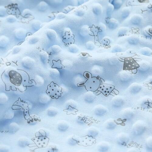 50x160cm Super Soft Minky Dots Fabric Animals Printed Polyester Beanie Velvet Cloth for Sewing Blankets Toys Dolls Handmade DIY