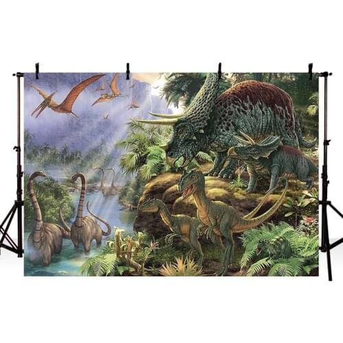 Vinyl Photography Backdrop Dinosaur Forest Jungle Birthday Party Photo Backgrounds Baby Shower Backdrops Photocall Banner Decor