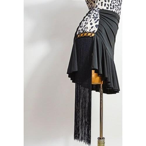 2020 New Latin Dance Dress Women Long Tassel Latin Dance Skirt for Ballroom Samba Tango Chacha Belly Dancing Performamnce T058