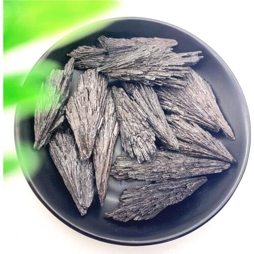 1/2PCS Natural Black Kyanite Quartz Crystal Peacock Tail Decoration Crafts Natural Stones and Minerals