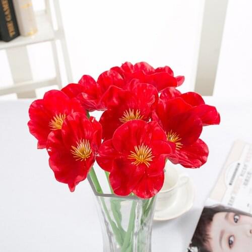 1PCS 33cm Mini Poppy Artificial Simulation Pu Flower Fake Flower Corn Poppy Bouquet Home Wedding Decoration Artificial Flower