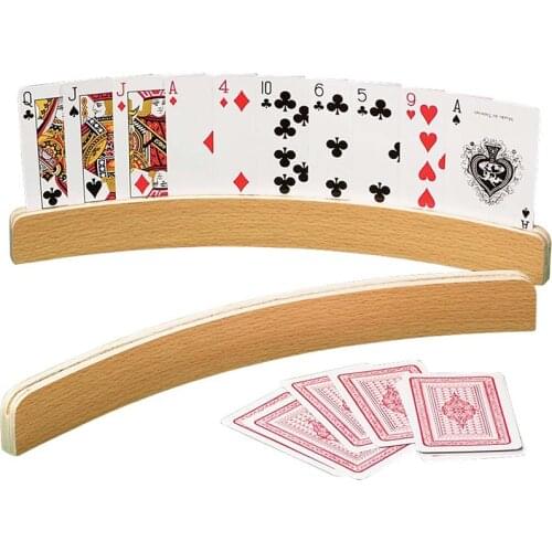Hot!1Pc Brand New Wooden Playing Card Holder Poker Party Playing Accessories Poker Base Stand