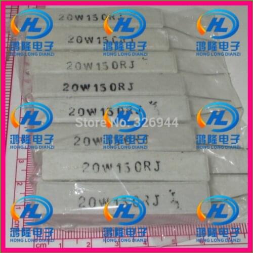 10pcs/lot) 20W 150 ohm +/-5% Horizontal cement resistor / 20W 150R ohm 5% Cement resistance / 20W 150RJ Ceramic resistor