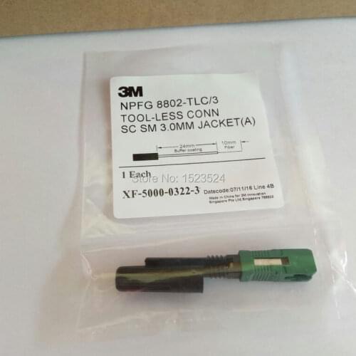 100pcs/lot 3M SC/APC fiber optic fast connector FTTH Fast Connector 3M NPFG 8802-TLC/3