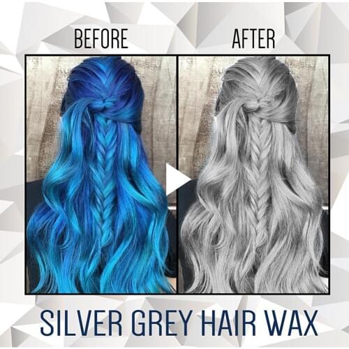 30/100ml Temporary Non-Greasy Silver Gray Hair Dye Wax Gel Coloring Styling Mud Natural Hair Strong Gel Cream for Women Men