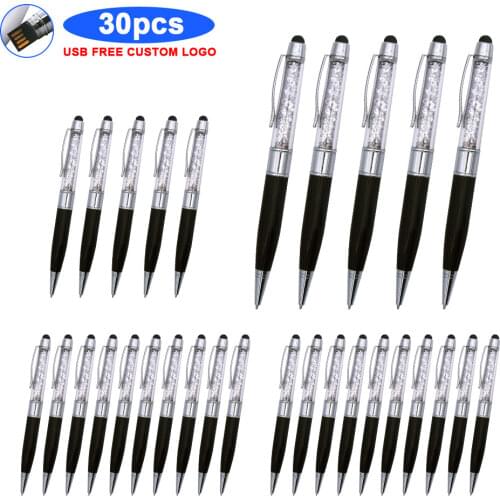 30pcs/lot 64 Gb 32 Gb Ballpoint pen Usb Flash Drive 128 Gb High Speed Pendrive 16 Gb 8 Gb Flash Usb Memory Stick for wedding