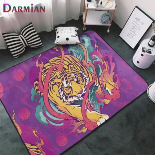 3D Rug Non-Slip Mat Dining Room Living Home Soft Bedroom Carpet Tiger Floral Prints Anti-Skid Area FloorCustom Dropshipping