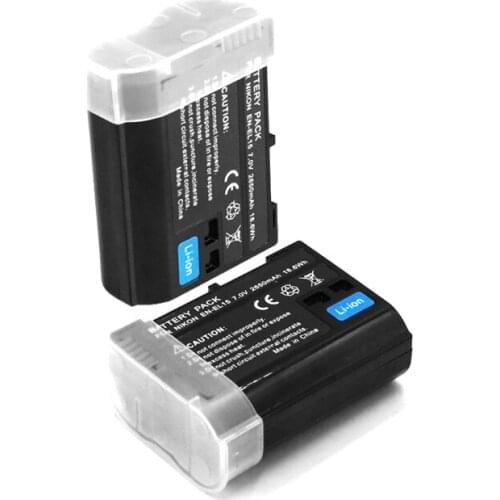 2650mAh EN-EL15C EL15C EN EL15 Battery + LED Dual Charger for Nikon Z5, Z6, Z6 II, Z7, Z7II D780, D850, D7500, D500, D600