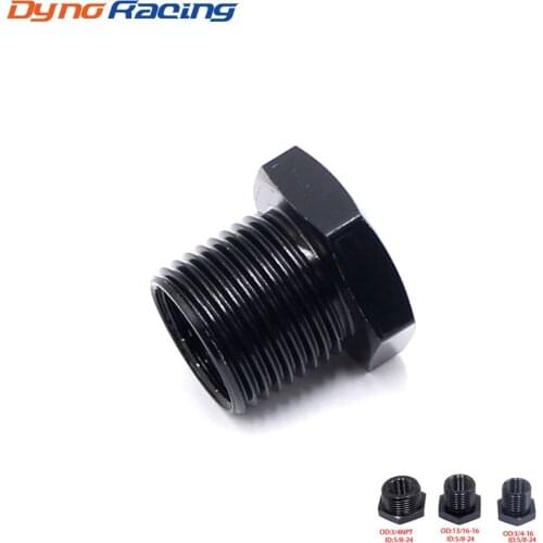 Aluminum Car Auto Oil Filter Threaded Adapter Size 5/8-24 to 13/16-16 3/4-16 3/4 NPT Automotive Thread Screw Mount Black