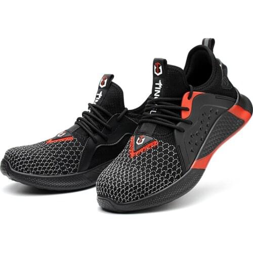 2021 New Male Work Safety Boots Breathable Light Safety Shoes Men Steel Toe Indestructible Shoes Anti-piercing Work Boots Men