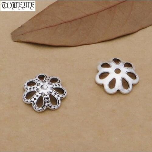 100% 925 Silver Beads Caps Jewelry DIY Bead Caps Sterling Silver Jewelry Accessories Carved Beads Cap