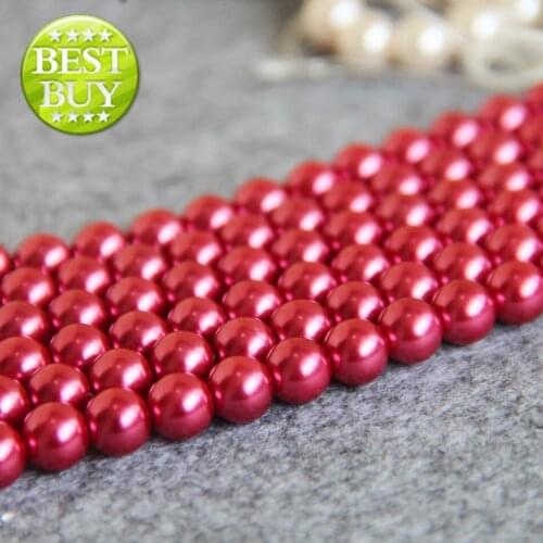 New Fashion High Quality Rose Red Shell Pearl Beads Gift for Women Girl Loose DIY Jewelry Making Design Wholesale and Retail