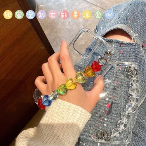 3D For Huawei P50 P40 Lite E P20 P30 Mate 10 20 Pro 30 40 Color Love Heart Bracelet wrist case Transparent Soft Cover