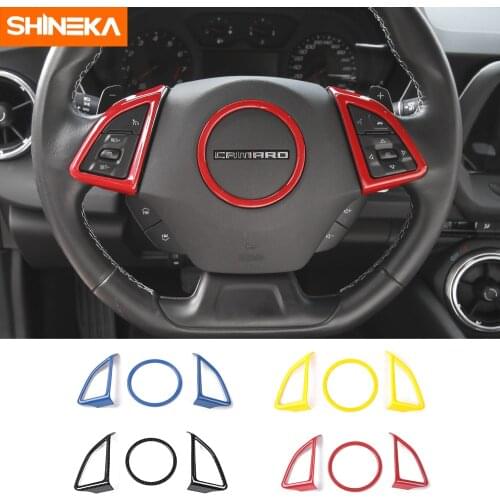 SHINEKA Car Interior Steering Wheel Cover Decoration Sticker Kit Fit For Chevrolet Camaro 2017 2018 2019 Car Accessories Styling