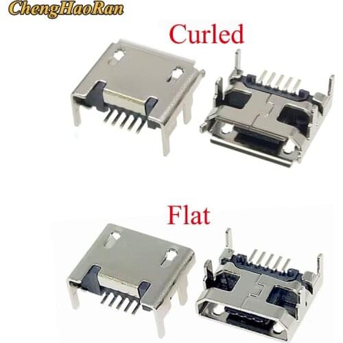 ChengHaoRan 20pcs Micro USB connector 5pin seat Jack Micro usb Four legs 5P Inserting plate seat Mini charging usb connector