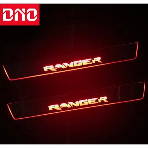 DNO Trim Pedal LED Car Light Door Sill Scuff Plate Pathway Dynamic Streamer Welcome Lamp For Ford Ranger 2015 2016 2017 2018