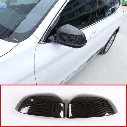 For BMW X3 X4 G01 G02 2018 2019 Car Accessories 2 Pcs Carbon Fiber Exterior Side Rearview Mirror Cap Cover Trim