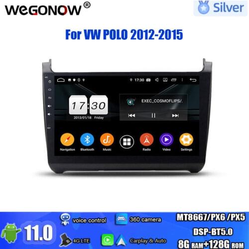For VW POLO 2012-2015 PX6 DSP IPS Carplay Android 10.0 64GB ROM 8 core Car DVD Player GPS map usb RDS Radio wifi BT 5.0 DVR TV