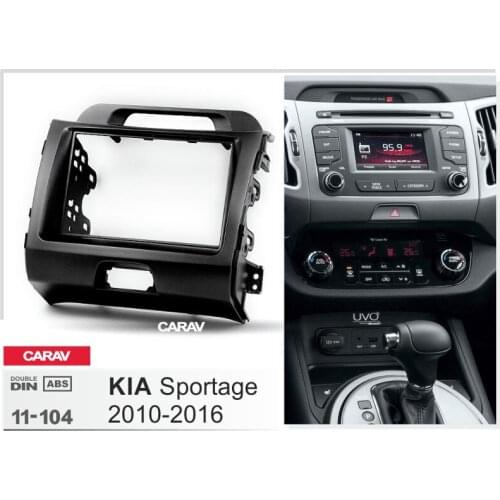 Doble Din Radio Fascia for KIA Sportage (SL) Stereo Audio Panel Mount Installation Dash Kit Adjusting Frame Adapter CARAV 11-104