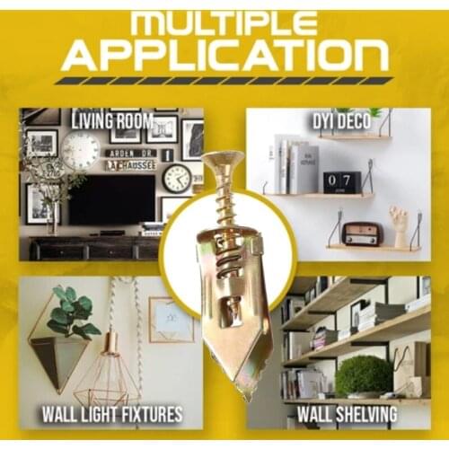 E5BE Carbon Steel Hollow Wall Anchor Tapping Screw Self Drilling Anchors Screws Heavy Duty Metal Wall Anchor（20 Pieces