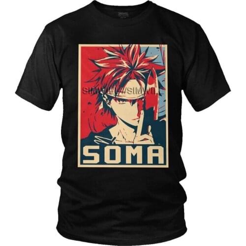 Shokugeki No Soma T-Shirts Men Graphic T Shirts Short Sleeve Anime Manga Food Wars Tshirts 100% Cotton Tee Top Clothes