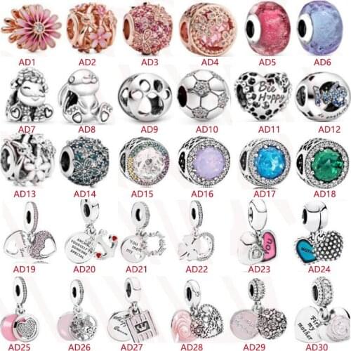 Hot Sale Authentic 925 Sterling Silver Heart Beads Fit Original Bracelet DIY Jewelry Dropshipping