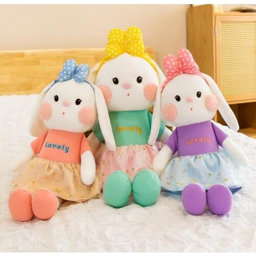38/50/65cm Kawaii Rabbit Animals Stuffed Soft Plush Toys Dolls for Children Girls Boys Collection Gift Kids Christmas Present