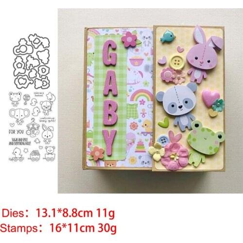 Bear Bunny Elephant 2020 Metal Cutting Dies and Stamps Stencil for DIY Scrapbooking Photo Album Embossing Decorative Craft Die