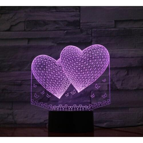 3D Acrylic Lamp LED Night Light Heart Shape Nightlight Bluetooth Speaker 16 Color Remote Control Love Gift for Mothers Day