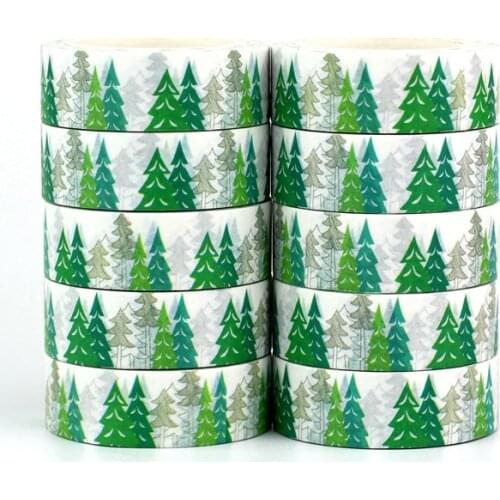 NEW 10pcs/lot Decorative Christmas Tree Washi Tapes DIY Scrapbooking Stickers Adhesive Masking Tape Kawaii Papeleria Wholesale