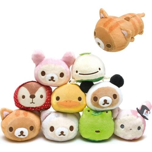 New Cute Rilakkuma Korilakkum Bear Cat Rabbit Lying Down Stack Plush Stuffed Animals Soft Toy Doll Kids Children Gifts 20cm