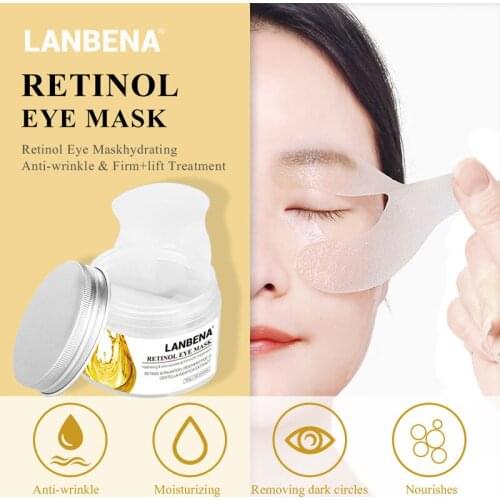 LANBENA Retinol Eye Mask Anti Wrinkle Eye Patches Hyaluronic Acid Repair Dark Circles Eye Bags Firming Moisturizer Eye Skin Care