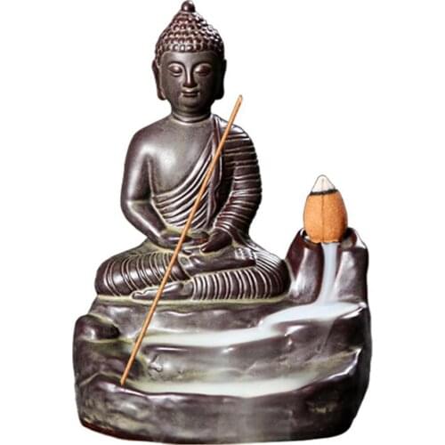 Retro Buddha censer Buddha Backflow Ceramic Incense Burner Buddhist Incense Burner holder #W0