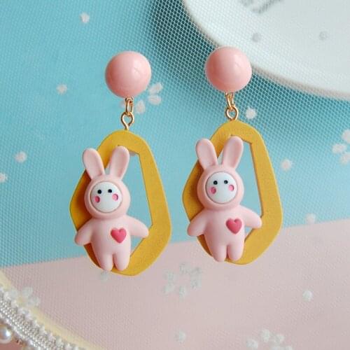 Romantic Sweet Dreamy Rabbit Drop Earring For Women Fashion Jewelry Accessories Girl Student Child Gift