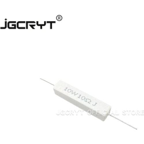 30Unids/lote Cement resistance 10W10RJ 10W10R 10Ohm resistance 5% Horizontal ceramic resistance 10 4