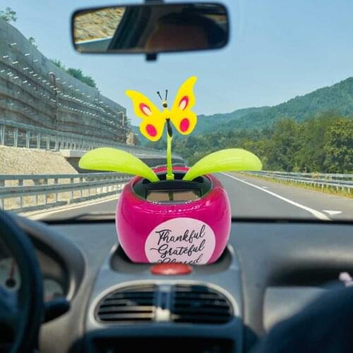 Solar Powered Dancing Flower Swinging Car Dashboard Ornaments Auto Interior Decoration Gifts Toy Car Interior Ornaments Deco