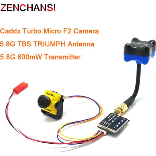 5.8G 40CH FPV video Transmitter 600mW DC 7-24V with Caddx Turbo Micro F2 CMOS 2.1mm 1200TVL FPV camera for RC Playing Drone
